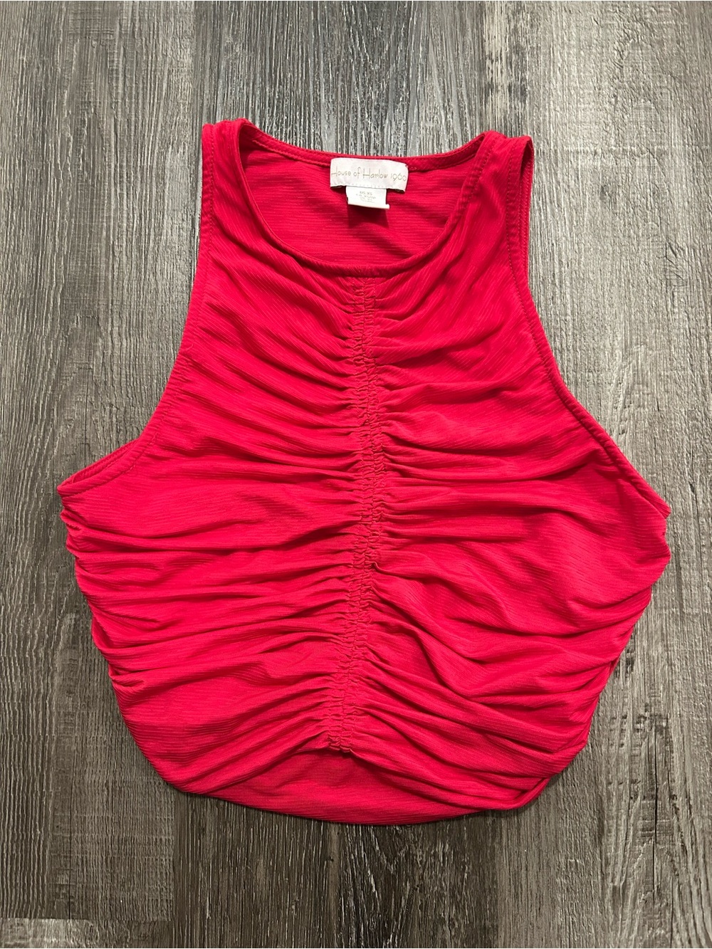 3/$10 House of Harlow 1960 Hot Pink Ruched Crop Tank Top
